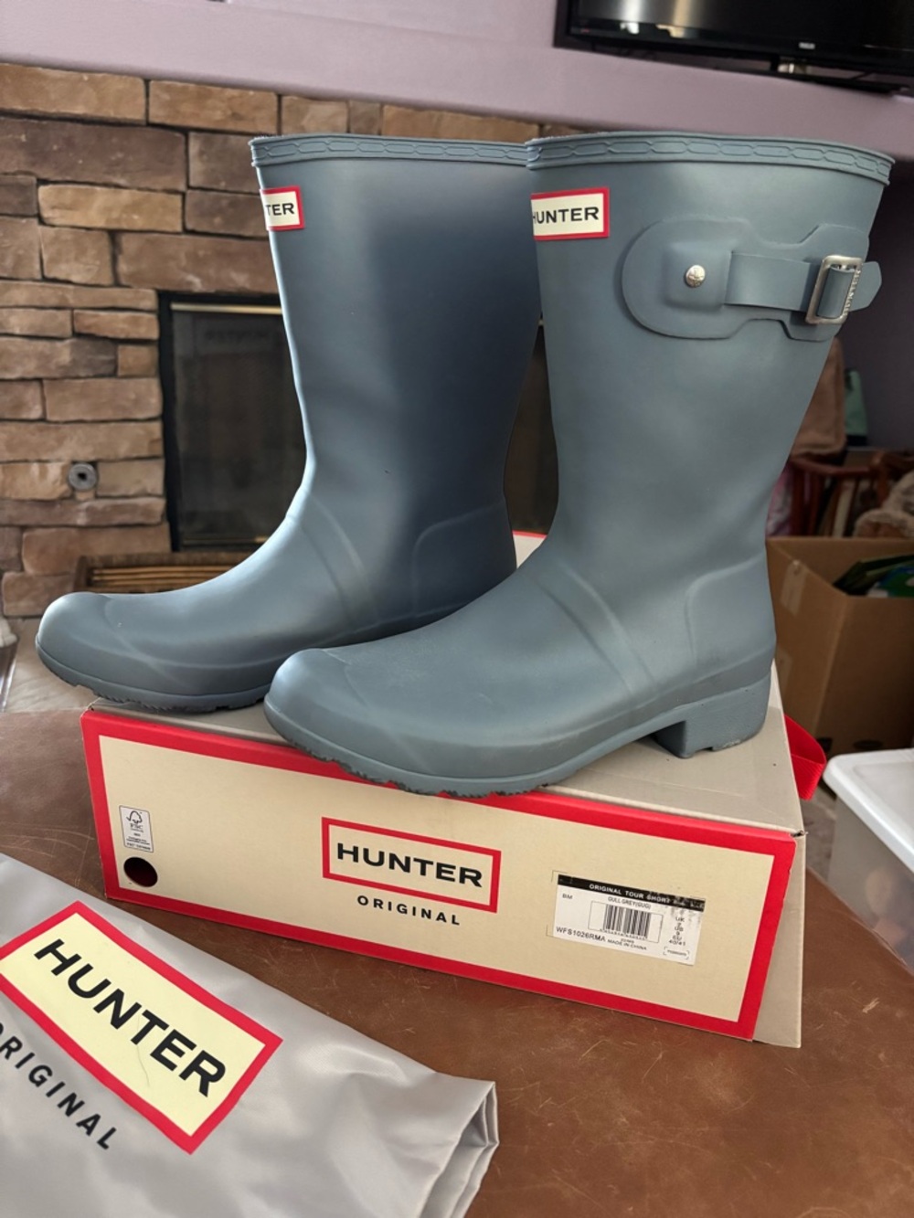 Hunter Rubber Rain Boots size 9 in Slate Blue